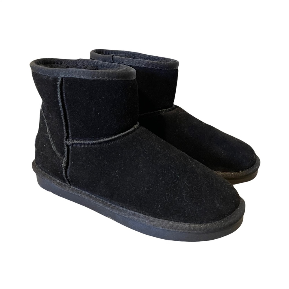 Womens Short Black Sherpa Lined Winter Boots Size 9